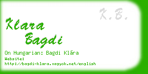 klara bagdi business card